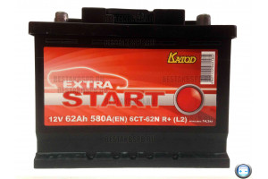 Аккумулятор Extra Start 62 а/ч 6СТ 62 L